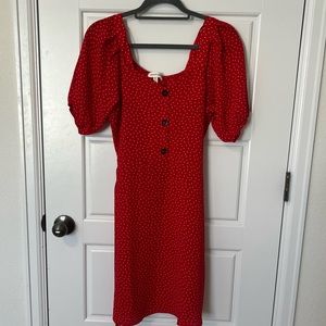 Red & white polkadot dress